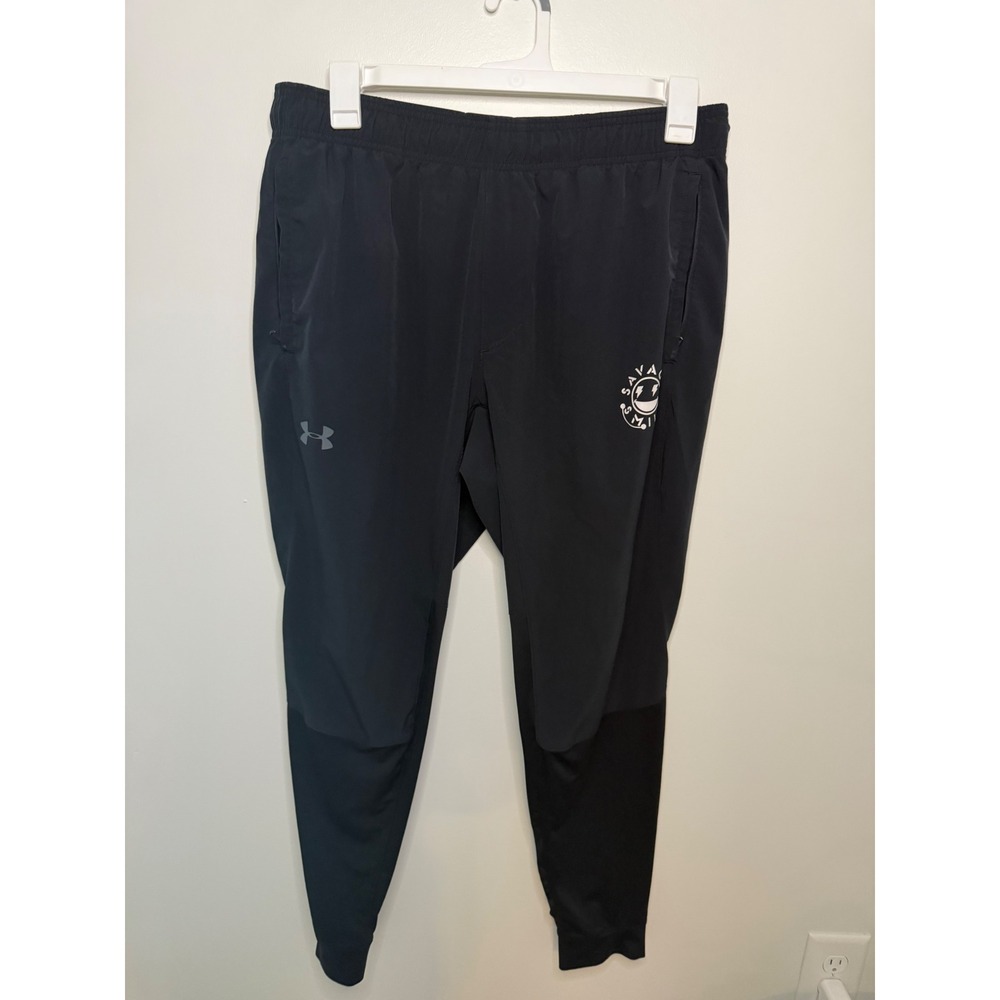 Under Armour Savage Smile Joggers Mens XL Black Tapered Athletic Pants